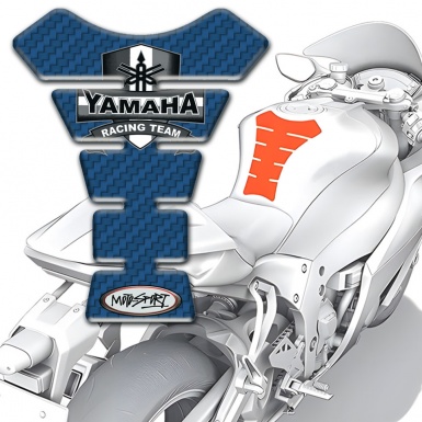 Yamaha Tank Guard Pads Navy Blue Carbon Design 
