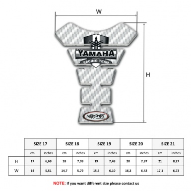 Yamaha Tank Fuse White Carbon Base Racing Team Style 