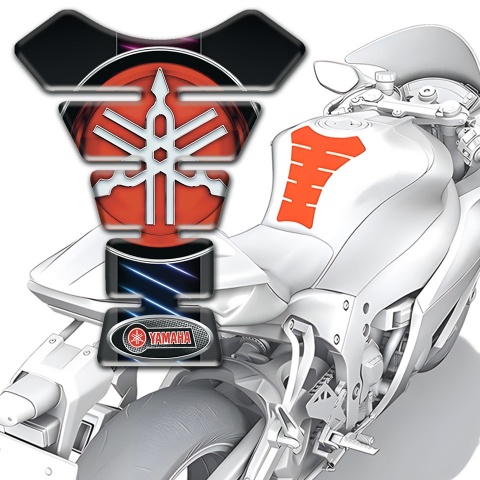 Yamaha Tank Protector Neon Lines base Classic Red Logo 