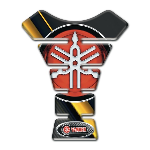 Yamaha Tank Pad Motorbike Diagonal Yellow Band Design Big Logo Style