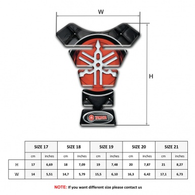 Yamaha Tank Pad Protector Black Leather effect and Big Red Logo 