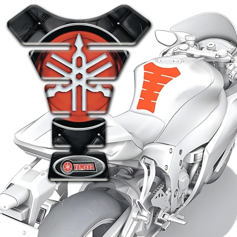 Yamaha Tank Pad Protector Black Leather effect and Big Red Logo 