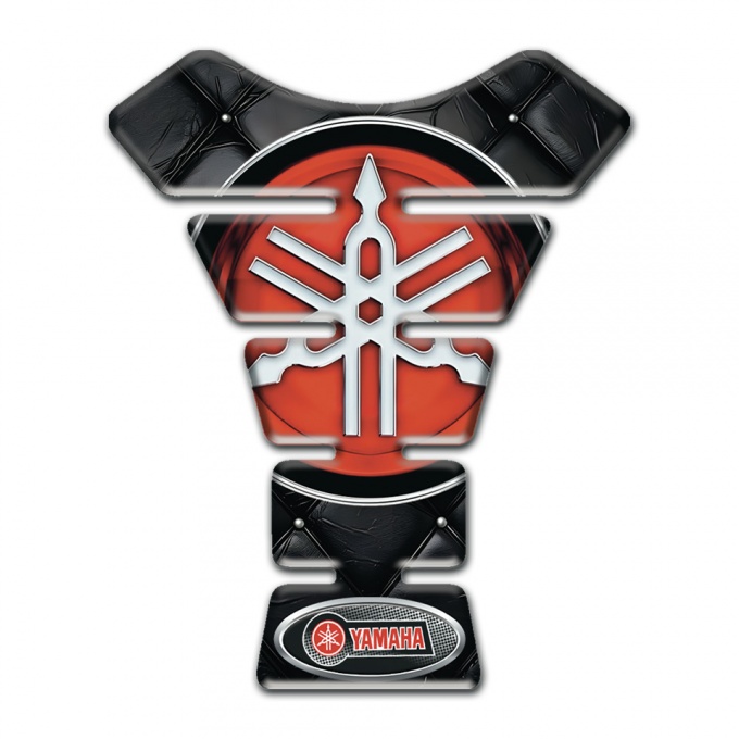 Yamaha Tank Pad Protector Black Leather effect and Big Red Logo 