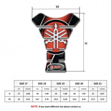 Yamaha Tank Pad Motorbike Silicone Sticker Big Red Logo Style 