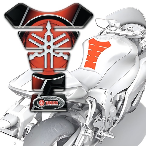 Yamaha Tank Pad Motorbike Silicone Sticker Big Red Logo Style 