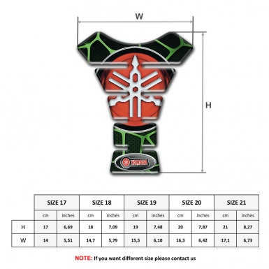 Yamaha Tank Pad Protector Black Base with Green Patterns Design 