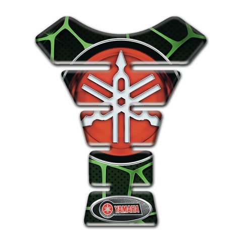 Yamaha Tank Pad Protector Black Base with Green Patterns Design 