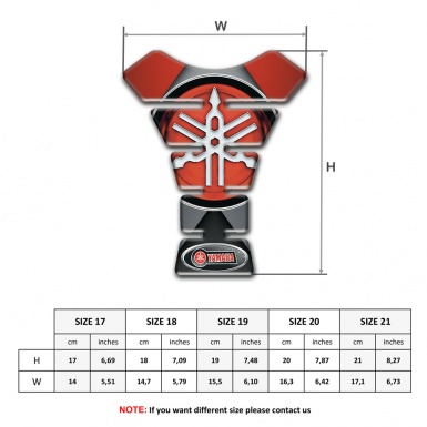Yamaha Tank Pad Motorbike Gray Red base Style with Big Logo Design 