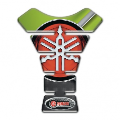 Yamaha Tank Protector Black Green Silicone Sticker with Big Red logo 