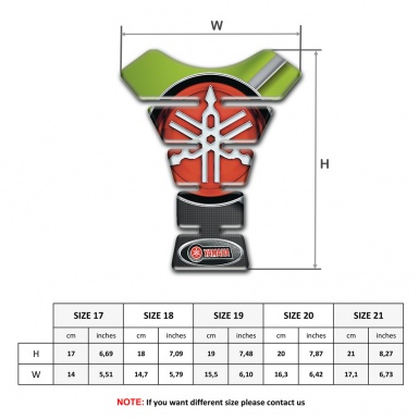 Yamaha Tank Protector Black Green Silicone Sticker with Big Red logo 