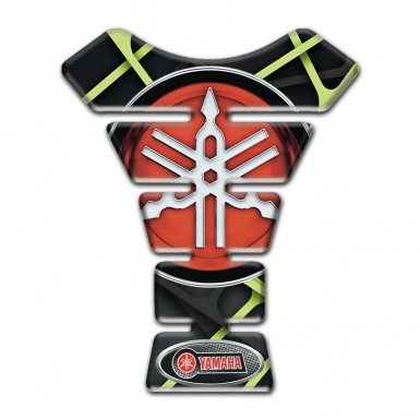 Yamaha Tank Guard Pads Big logo Style Green Stripes Design 