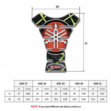 Yamaha Tank Guard Pads Big logo Style Green Stripes Design 