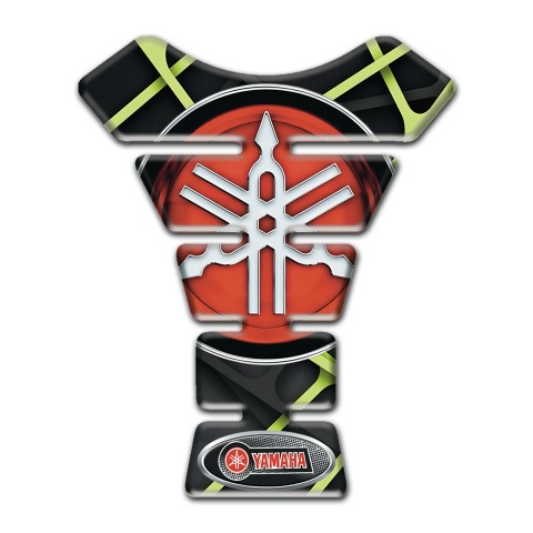 Yamaha Tank Guard Pads Big logo Style Green Stripes Design 