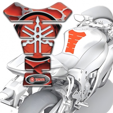 Yamaha Tank Fuse Red Grey Patterns Base Big Logo Style 