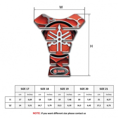 Yamaha Tank Fuse Red Grey Patterns Base Big Logo Style 