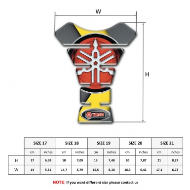 Yamaha Tank Pad Motorbike Gray Yellow background and Big red Logo 