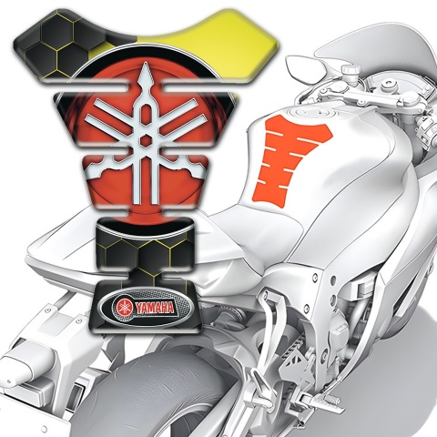 Yamaha Tank Fuse High-Quality Silicone Sticker with Red Big Logo 