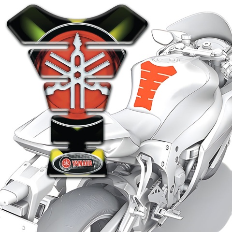 Yamaha Tank Pad Motorbike Black base with Green Yellow Decoration 