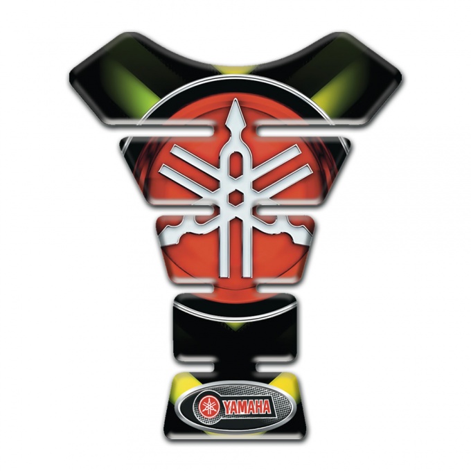 Yamaha Tank Pad Motorbike Black base with Green Yellow Decoration 