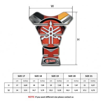 Yamaha Tank Protector Premium Quality Silicone Sticker with Big red Logo 