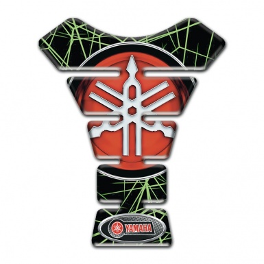 Yamaha Tank Pad Protector Green Spider Web and Big Red Logo 