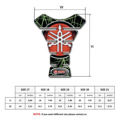 Yamaha Tank Pad Protector Green Spider Web and Big Red Logo 