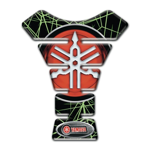 Yamaha Tank Pad Protector Green Spider Web and Big Red Logo 