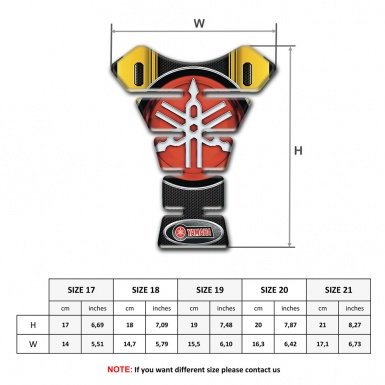 Yamaha Tank Pad Protector Stylish Black Yellow Base Classsic Red logo 