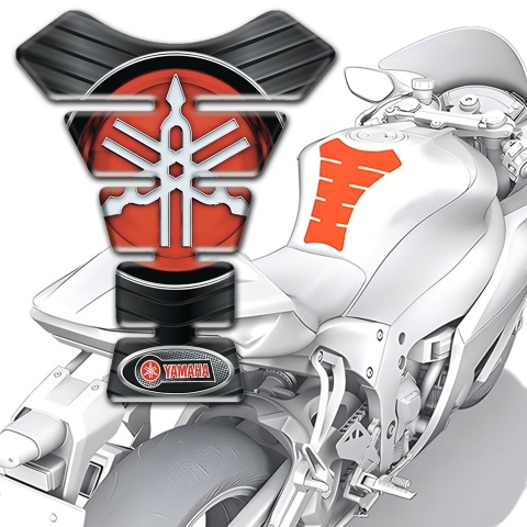Yamaha Tank Fuse Rubber effect Style Classic Red Logo