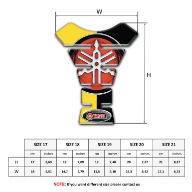 Yamaha Tank Guard Pads Yellow Black Halves base Classic Red Logo 