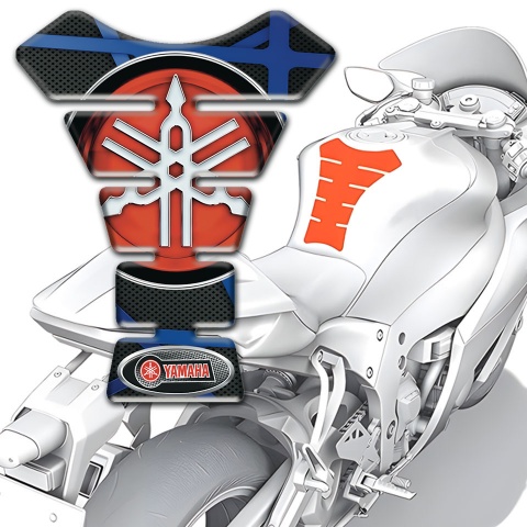 Yamaha Tank Fuse Black with dark Blue Lines Design 