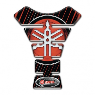 Yamaha Tank Pad Motorbike Black Base with Red Vertical Lines 