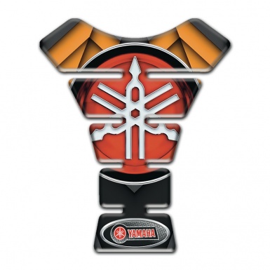 Yamaha Tank Guard Pads Orange Black base Style Big Logo edition 