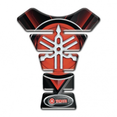 Yamaha Tank Pad Motorbike Black Base with Red V Shape Detail Design 