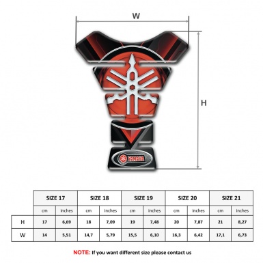 Yamaha Tank Pad Motorbike Black Base with Red V Shape Detail Design 