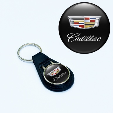 Cadillac Schlusselanhanger aus Leder Schwarz mit Klassisch Logo Stil