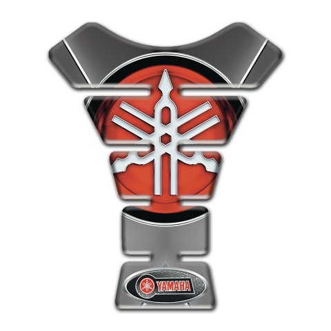 Yamaha  Tank Pad Protector Gray with White Stripes background and Big logo 