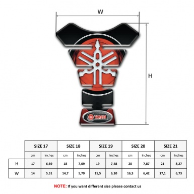 Yamaha Tank Pad Motorbike Clear Black Base Style Big Red Logo 