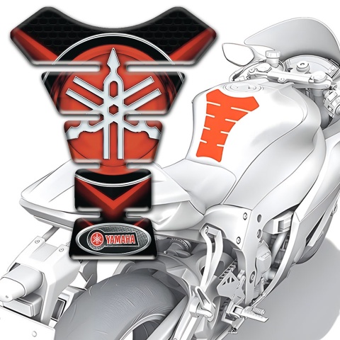 Yamaha Tank Pad Motorbike Red V Shape Lights base Classic Logo Style 