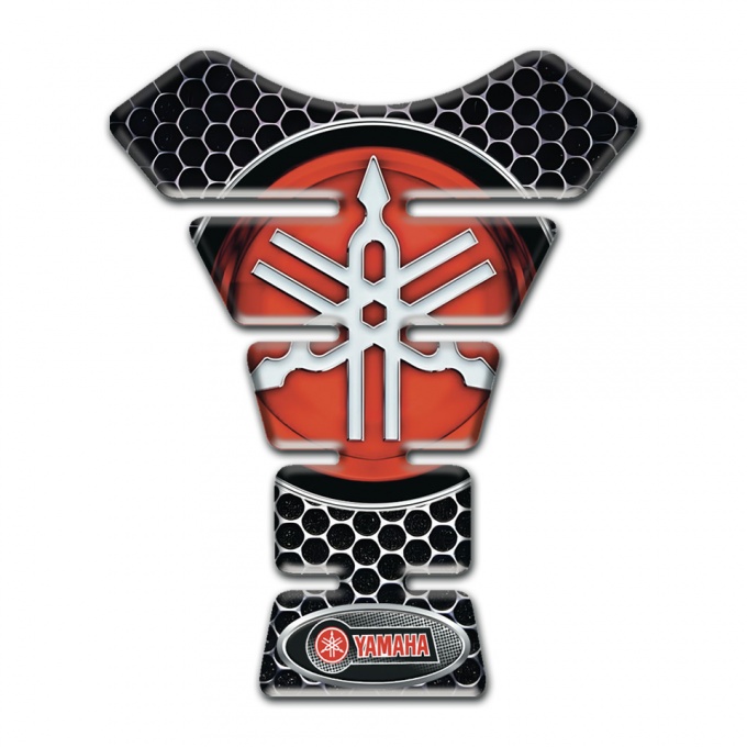 Yamaha Tank Protector Perforated Steel effect Classic logo Style 