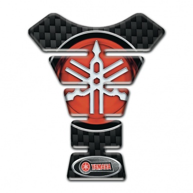 Yamaha Tank Pad Protector Black Fibers style Classic red Logo 