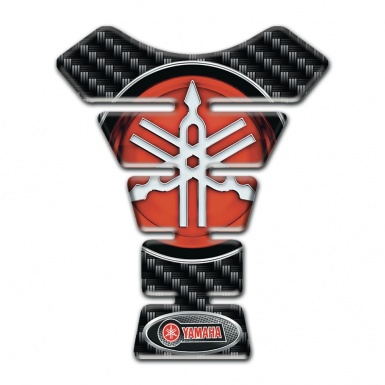 Yamaha Tank Pad Motorbike Black carbon Style Classic Round logo 
