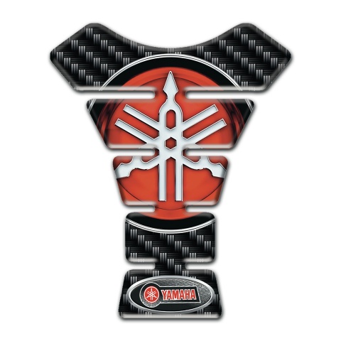 Yamaha Tank Pad Motorbike Black carbon Style Classic Round logo 
