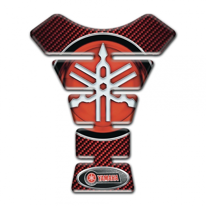 Yamaha Tank Pad Protector Red Carbon style Classic Big logo 