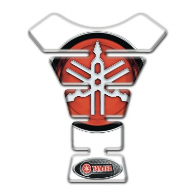 Yamaha Tank Guard Pads White Print red Big Logo