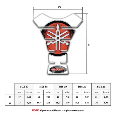 Yamaha Tank Guard Pads White Print red Big Logo