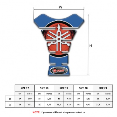Yamaha Tank Pad Protector Blue Print Design Round logo Style 