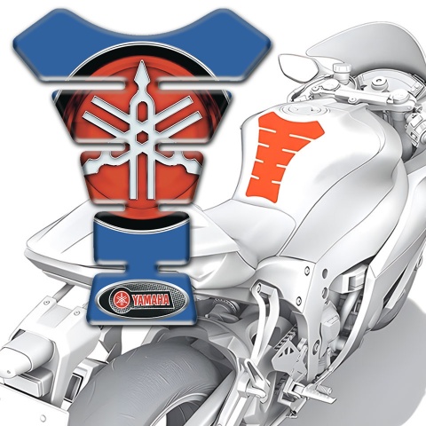 Yamaha Tank Pad Protector Blue Print Design Round logo Style 
