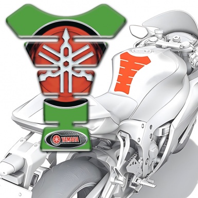 Yamaha Tank Fuse Green Print Round red logo Style 