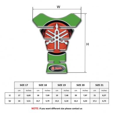 Yamaha Tank Fuse Green Print Round red logo Style 